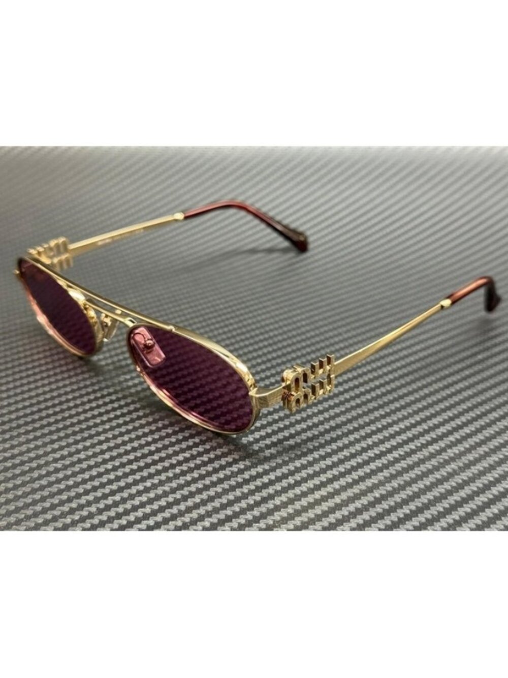 New Miu Miu Men Pale Gold Sunglasses 53-19-140